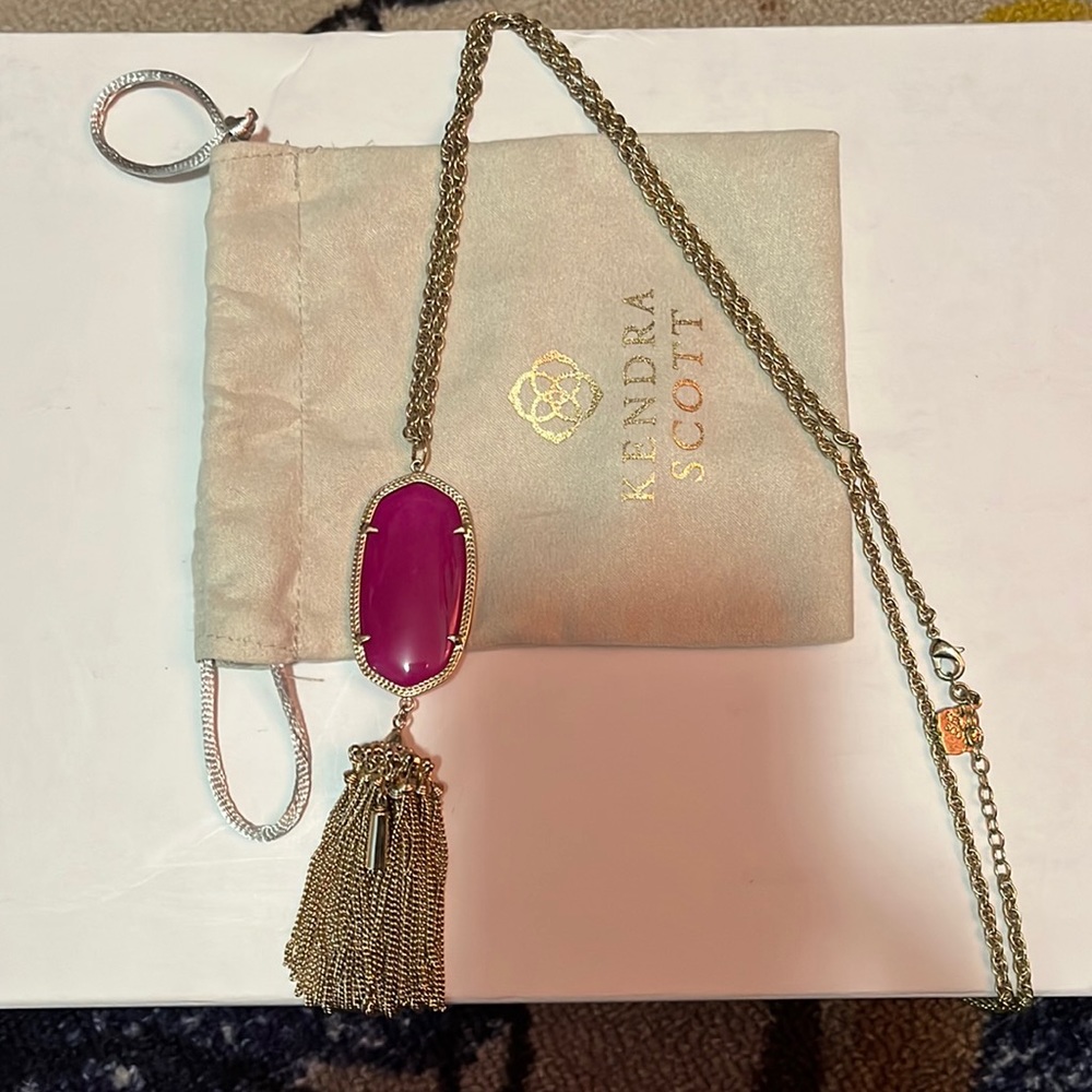 Kendra Scott Rayne Purple Tassel Necklace